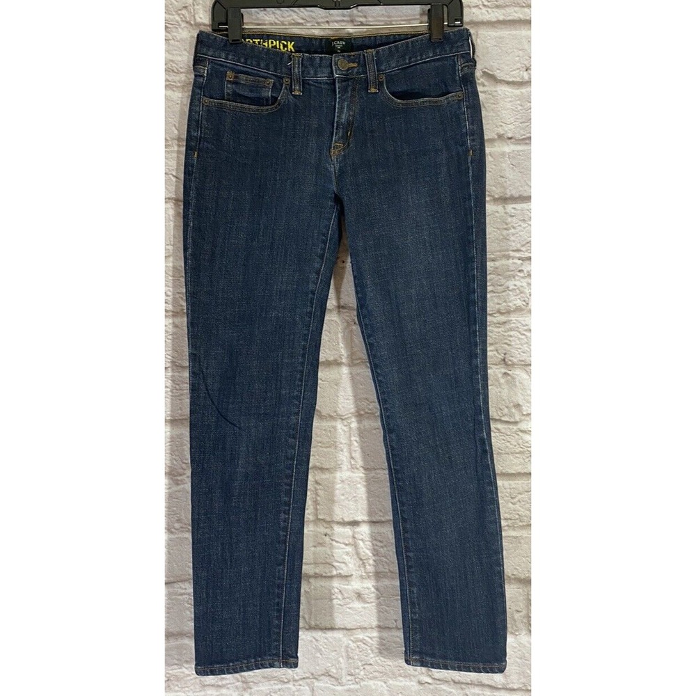 J. Crew‎ Womens 28 Low Rise Stretch Toothpick Skinny Dark Blue Jeans